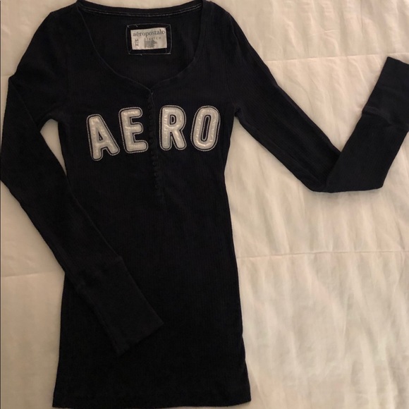 Aeropostale Other - AERO Aeropostale Stretch Navy Ribbed Tee